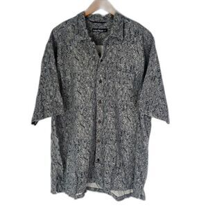 Nautica Navy Lightweight 100% Cotton Short Sleeve Button Up Shirt Size LG
